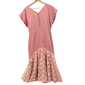 Vintage Satin Laced Mermaid Dress XL